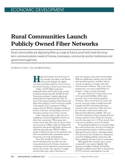 BBC Mag-Rural Communities Launch Publicly Owned Fiber Networks