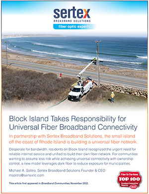 Block Island Takes Responsibility for Universal Fiber Broadband Connectivity