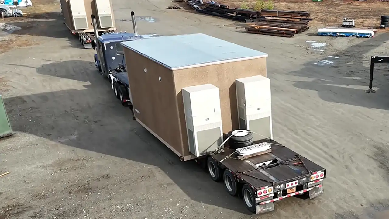 MOOSE Net Hut Delivery on a Flatbed